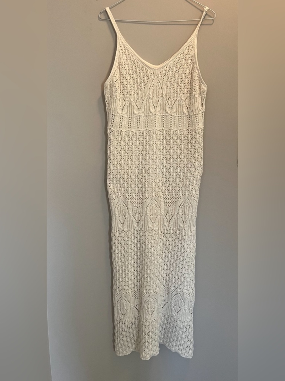 Freshman 1996 Boho Crochet Knit Sleeveless Maxi Dress Dress  L (Fits M)